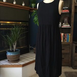 Gauzy Black Open Back Layering Midi Dress XL